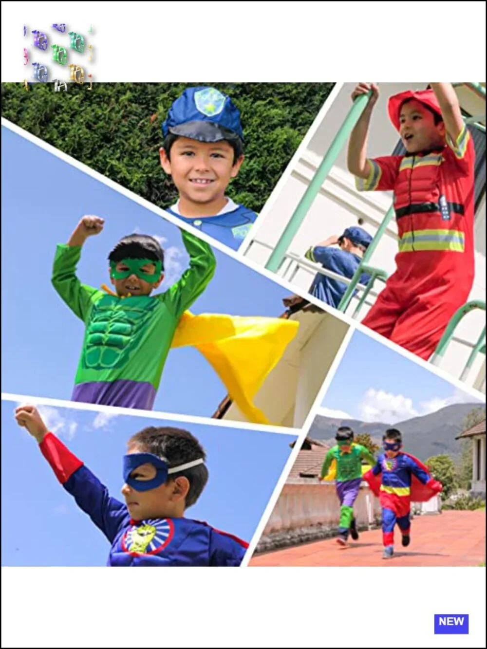 Kids Boys Muscle Chest Costume Trunk Set Superhero Police Fireman Pretend Play